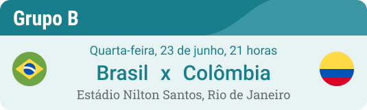 Prognóstico e dica para Brasil x Colômbia em 23/06 na Copa America 2021 Grupo B