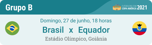 Prognóstico Brasil x Equador na Copa América 2021 com dicas Grupo B