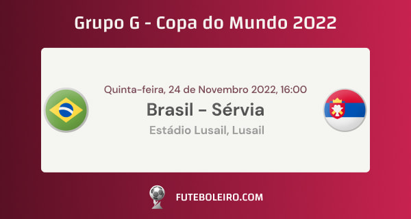 Previsões e apostas para o Brasil - Sérvia na Copa do Mundo de 2022 incl. dica