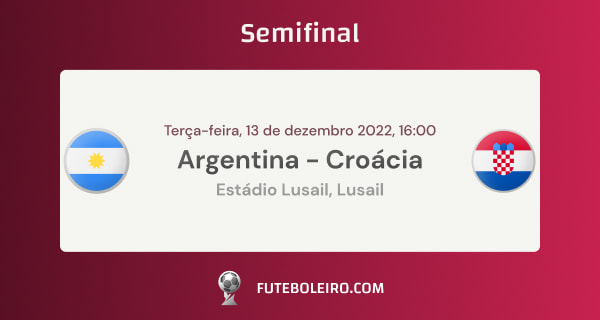 Jogo semifinal entre Argentina e Croácia Copa do Mundo 2022.
