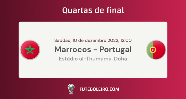 Jogo entre Marrocos e Portugal para as quartas de final da Copa da Mundo.