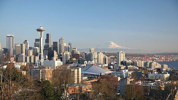 Linha do horizonte do centro de Seattle